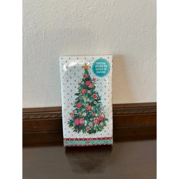 Pioneer Woman Christmas Tree Guest Napkins 24 Count‎ 3 Ply Floral Holiday Recipe