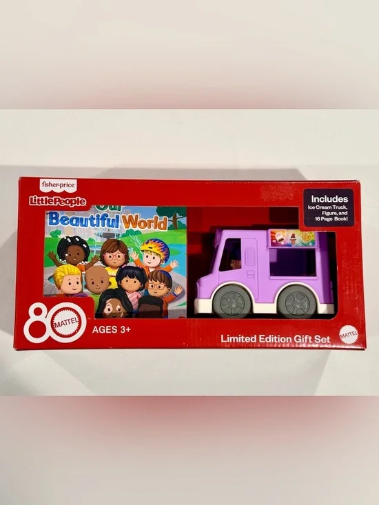 Kohl's Cares for Kids Fisher Price Little People Purple Ice Cream Truck Book Set