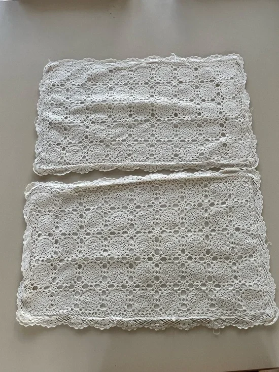 Boho Vintage crochet pillow case set