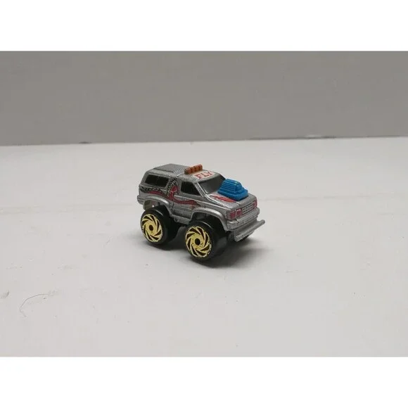 Micro Machines Road Champs Monster Wheels Truck Ford Bronco Silver 1987 Vintage