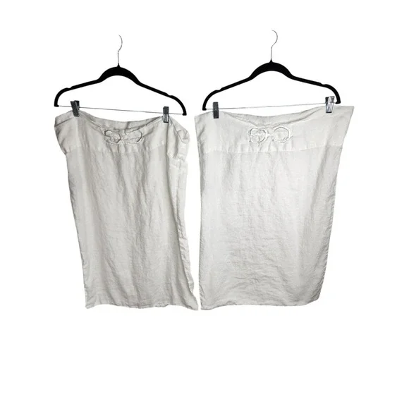 Frontgate Pillowcase Set Standard Size White 100% Linen Monogram SG 2pc