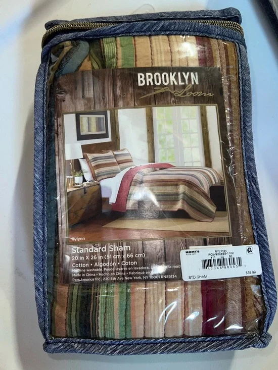Brooklyn Loom Rylynn Multistripe Cotton Standard Sham in Earth Tones