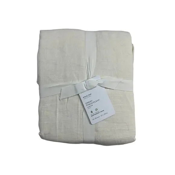 Pottery Barn Cream Emery Pinch Pleat Curtain Panel