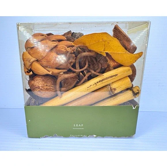 Pottery Barn Leaf Potpourri 7 oz Botanical Mix Leaves & Pods Home Fragrance Fall