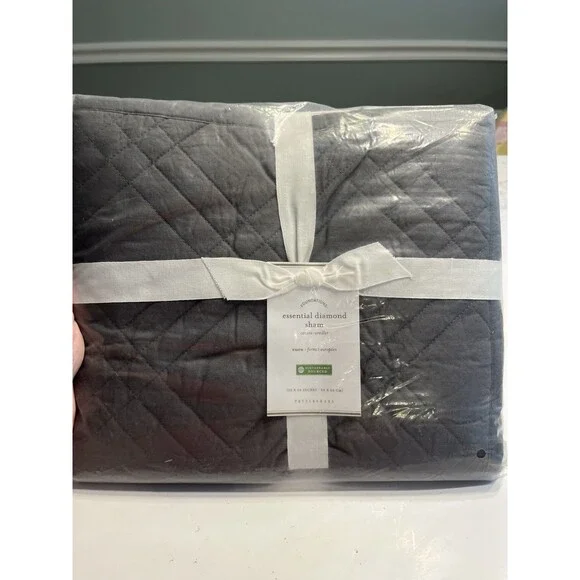 Pottery Barn Essential Diamond Quilted Euro Sham Gray 26