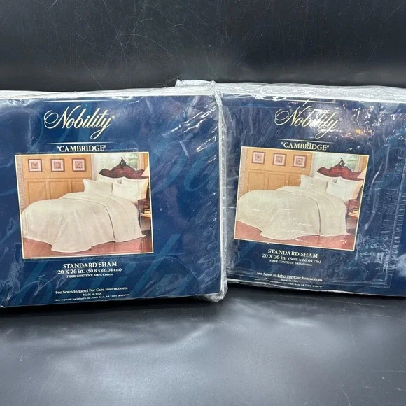 Nobility Pillow Sham Ivory Standard Set 2 Quilted‎ Stitching New