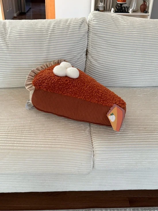Giant Oversized Pumpkin Pie Slice Pillow Plush Soft NWT