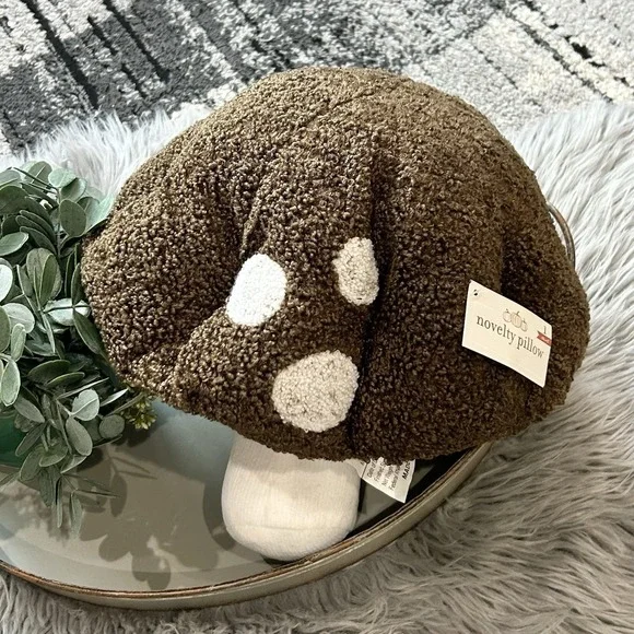 Cottage Core Decorative Brown Mushroom Novelty Throw Pillow NWT