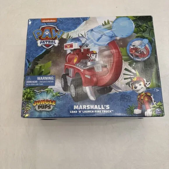 PAW Patrol Jungle Pups Marshall Elephant Firetruck- Launcher & Action Figure NEW