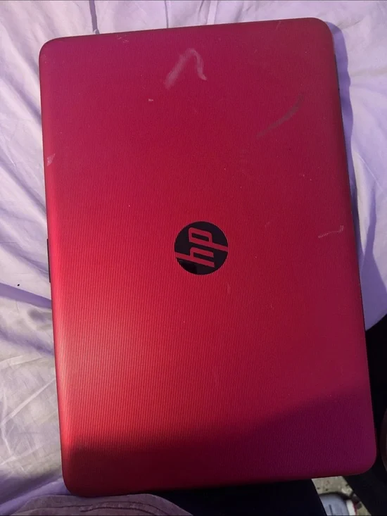 HP Red Textured Laptop with Black Logo