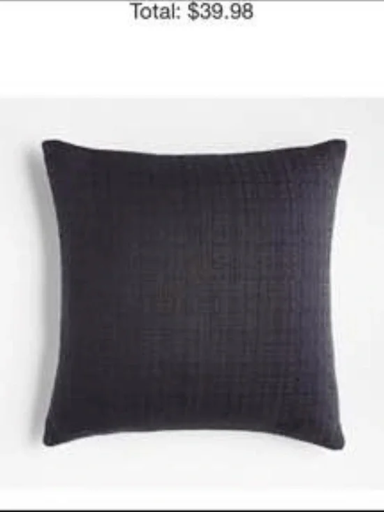 Crate & Barrel Classic Textured Throw Pillow - Black
