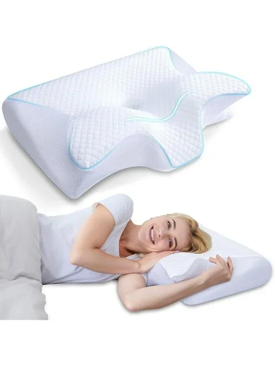 〽️Memory Foam Cervical 2 in 1 Ergonomic Contour Orthopedic Neck Pain Pillow