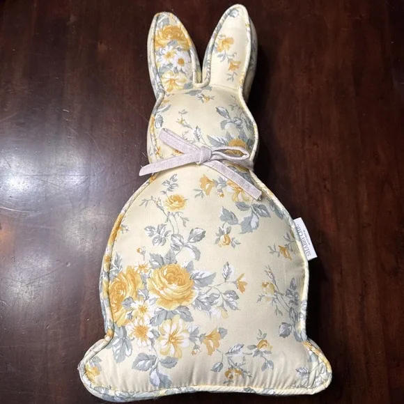 Shabby Chic by Rachel Ashwell Bunny Rabbit‎ Shaped Pillow Yellow Roses Floral