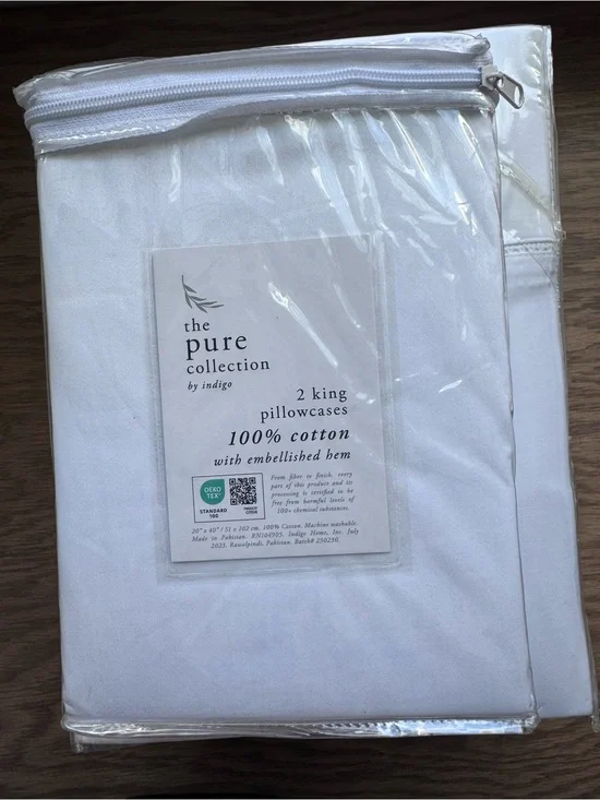 The Pure Collection By Indigo Embellished White King Pillowcases Set of 2
