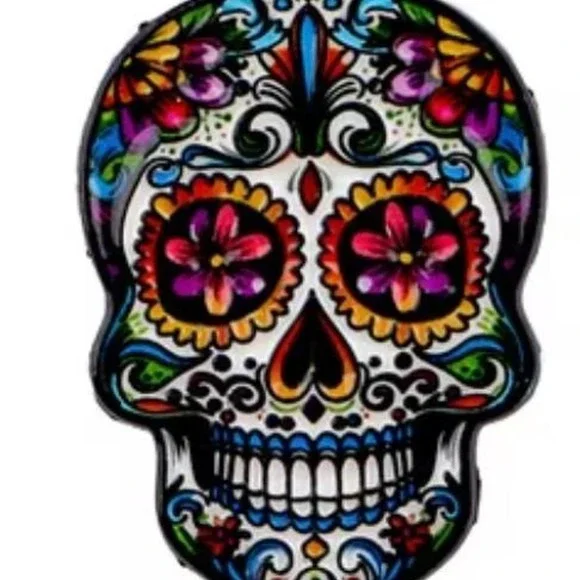 Sugar Skull Enamel Pin Day of the Dead Dia de los Muertos Calavera Lapel Pin NEW