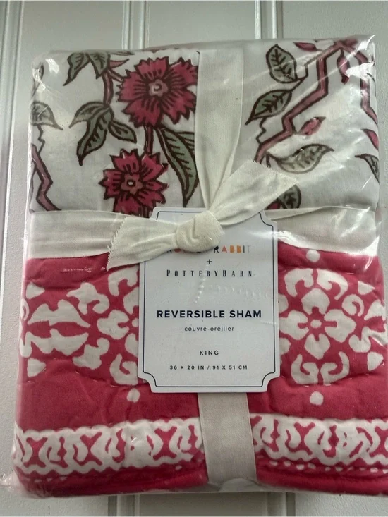 POTTERY BARN TEEN ROLLER RABBIT TRELLIS FLORAL QUILTED SHAM STANDARD NEW 3064