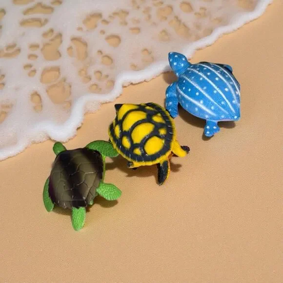 (3) Realistic Tortoise Turtle Leatherback Snapper & Sea Turtle B23