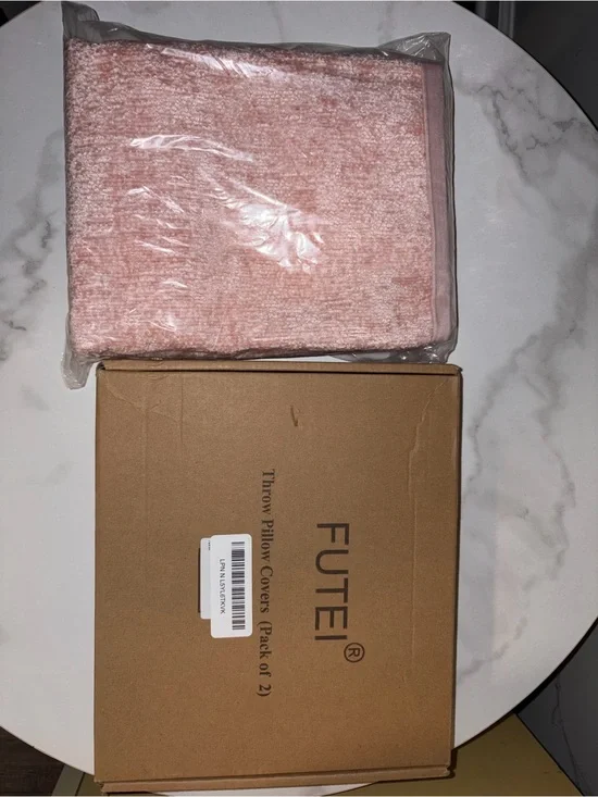 Futei Pink Throw Pillow Covers - Pack of 2
