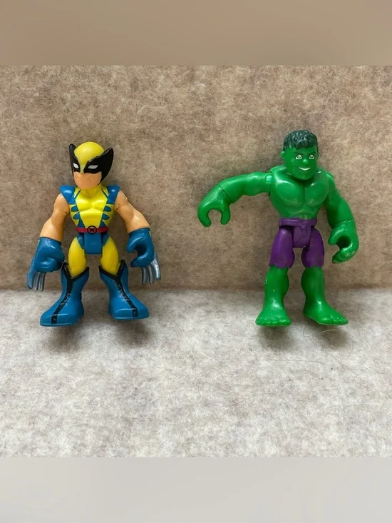 Imaginext Marvel Wolverine and Hulk figures. 2.5”