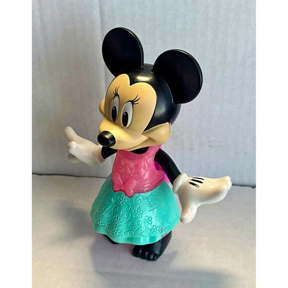 Disney Minnie Mouse Figurine Toy Figure Pink Top Teal Skirt 6