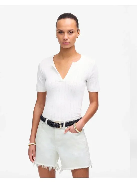 NWT Madewell The Brynn Long Short in Pure White - Size: 26