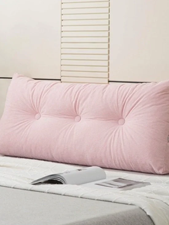 Plush Pink Bed Backrest Pillow - Home Bedding