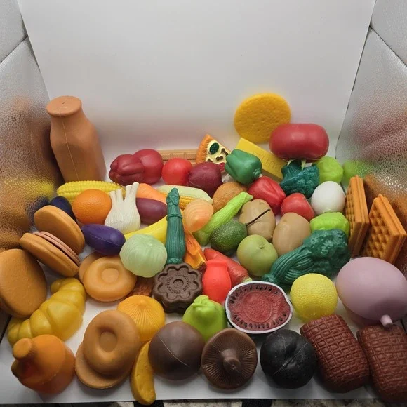 Vintage Plastic‎ Food Items Lot Of 67 Fruit, Veggies Ect