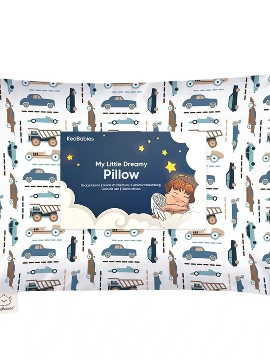 My Little Dreamy Pillow - Blue and Brown Car Print