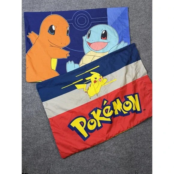 Pokemon Standard Pillowcases Lot of 2 Pikachu Charmander‎ Squirtle Bulbasaur