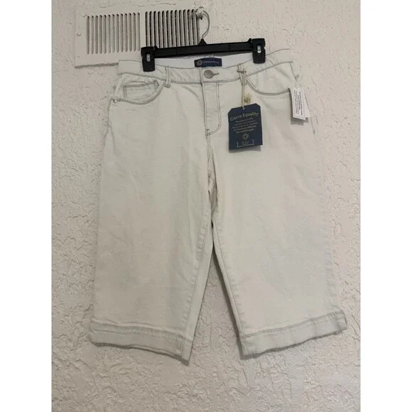 Democracy AB Solution Mold &hold long Bermuda Denim Shorts 10 petite NWT