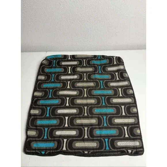 Black Grey Turquoise Abstract Print Decorative Throw Pillow/Cushion Cover25”X23”
