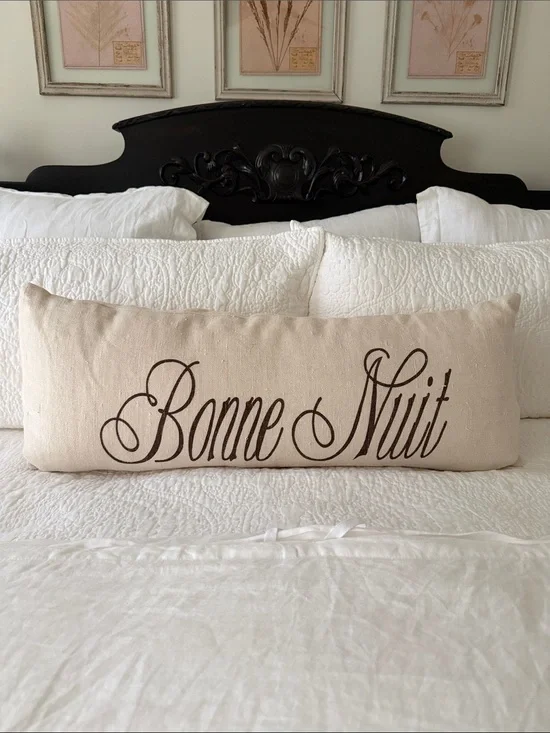 Pottery Barn Bonne Nuit Decorative Lumbar Pillow - Cream 14”x36”
