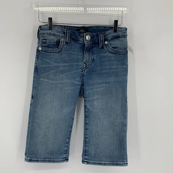 True Religion Riley knee length denim jean shorts long Bermuda women new 26