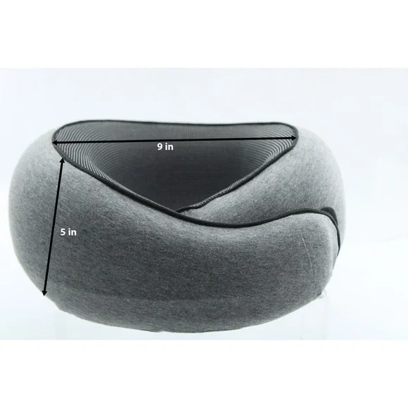 BELLPO‎ Memory Foam Travel Neck Pillow Grey Ergonomic 360 Support Airplane Car