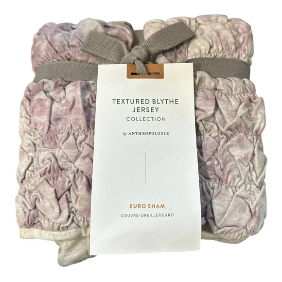 Anthropologie Textured Square Pillow Euro Sham Blythe Violet Tie Dye Boho NWT