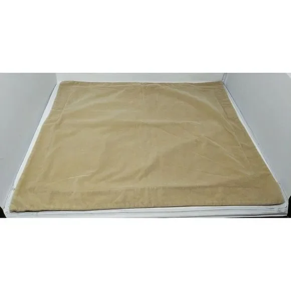 Pottery Barn Tan Velvet Felt Standard Pillow‎ Shams Button Closure 24
