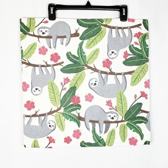 NWOT Sloth floral pillowcase jungle nursery