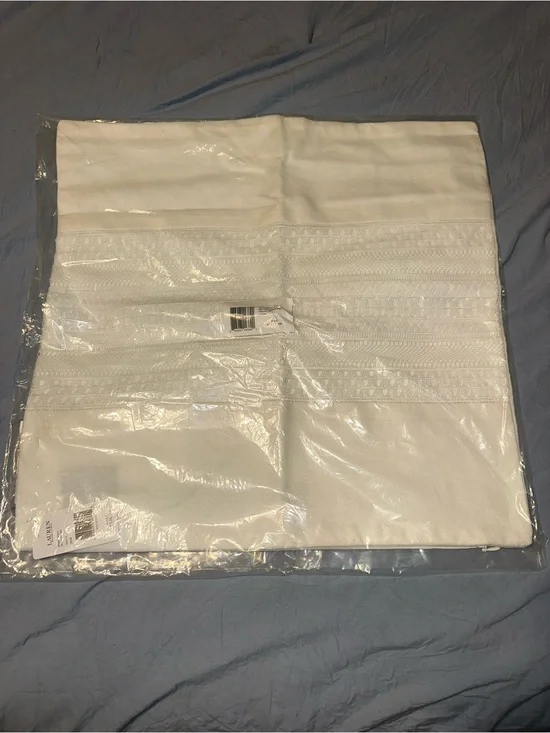 Polo by Ralph Lauren White Decorative Pillow Sham with Textured Bands