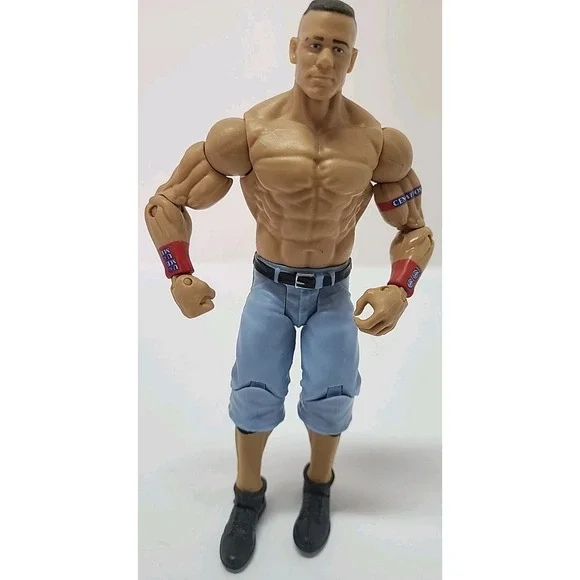 WWE John Cena Action Figure Mattel 2011 Blue Jorts Red Wristbands V1268 Toy WWF‎