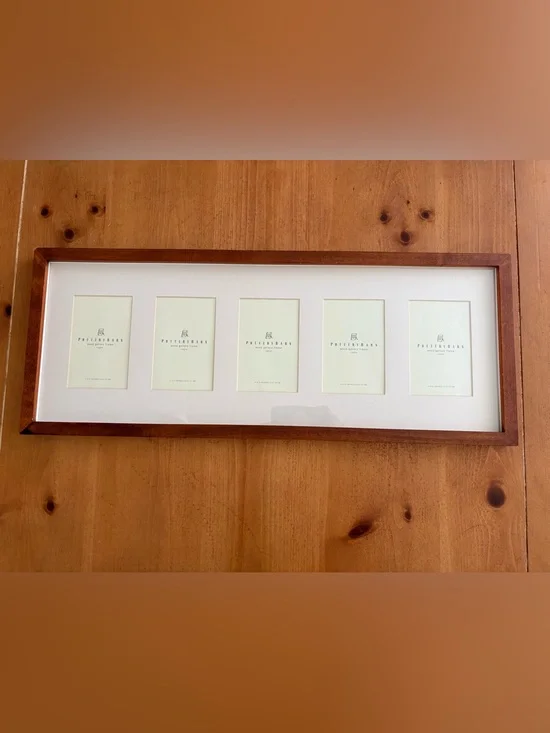 Pottery Barn Wood Gallery 5 Opening 4x6 Frame, Warm Brown