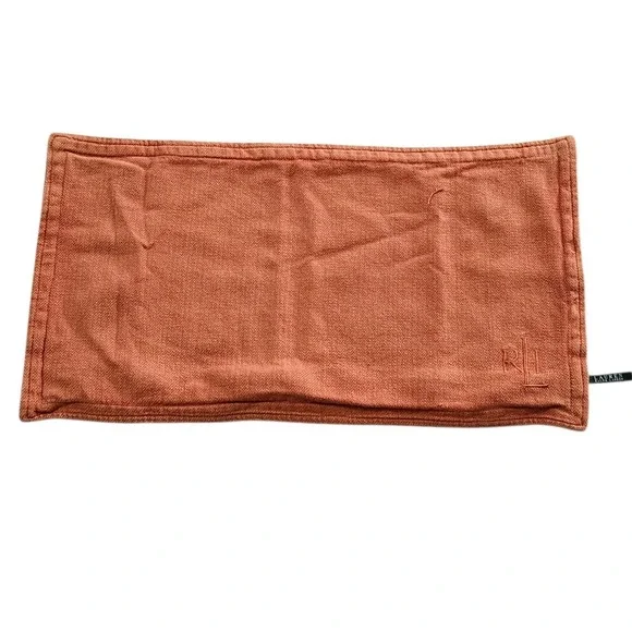 Ralph Lauren RLL Pillow Sham Terracotta‎ Rustic Orange Linen Blend Monogram