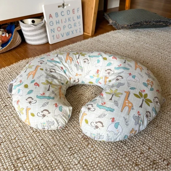 Boppy Nursing Pillow with Washable Safari Animal Cover, Gender Neutral