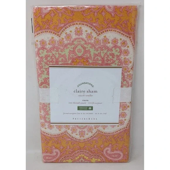 Pottery Barn Claire Sham Euro Square 26