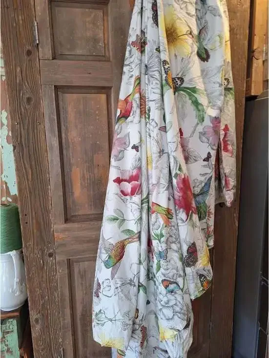 Pottery Barn duvet, birds, butterflies, floral, Queen size, $60, can ship!