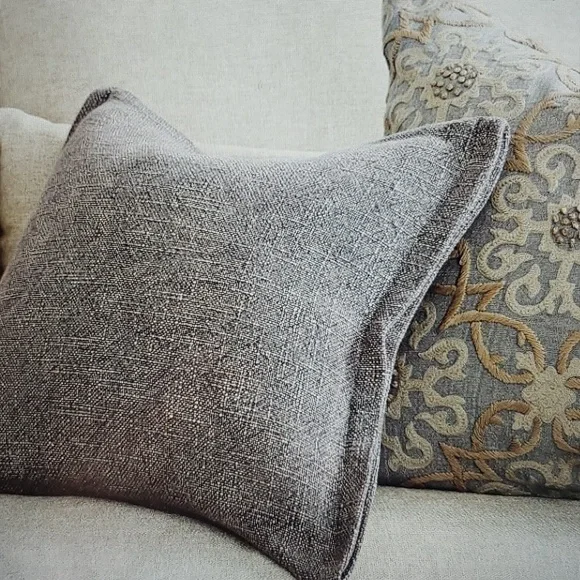Pottery Barn Fold Over Linen Blend Textured Accent Throw Pillow Cover