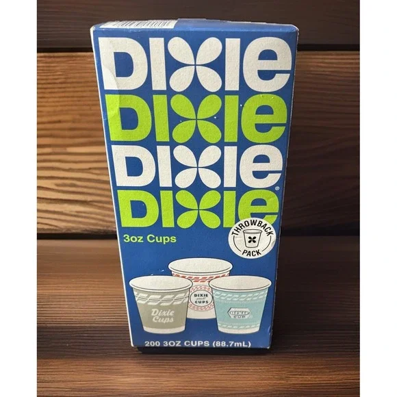 Dixie Multi Purpose Cups 3 oz Throwback Pack‎ Vintage Designs Sealed 2019