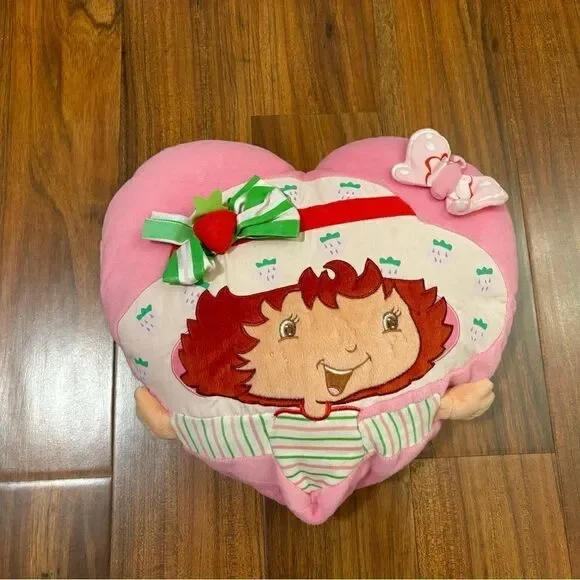 Strawberry Shortcake vintage y2k heart shaped pillow