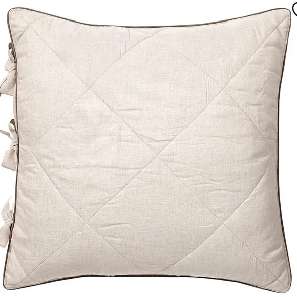 Pottery Barn Wheat & Toupe Linen Silk Blend Euro - Sham Set Of 2