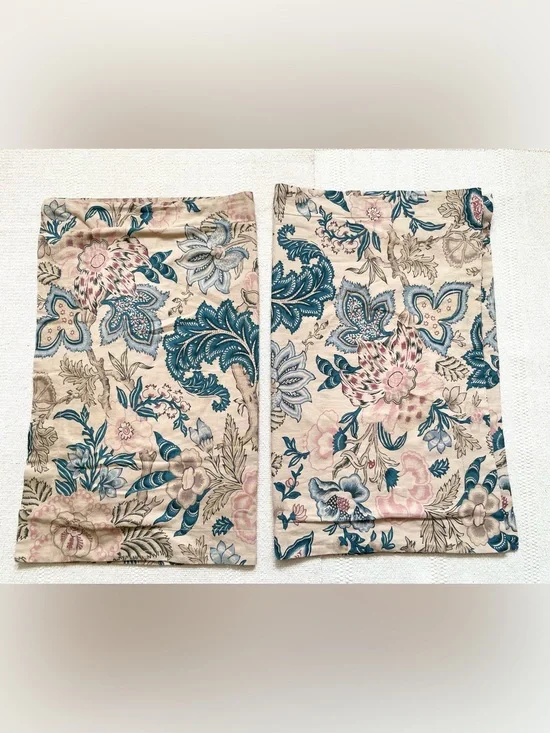 Pottery Barn KARALA Blue Floral Linen Blend STANDARD Sham