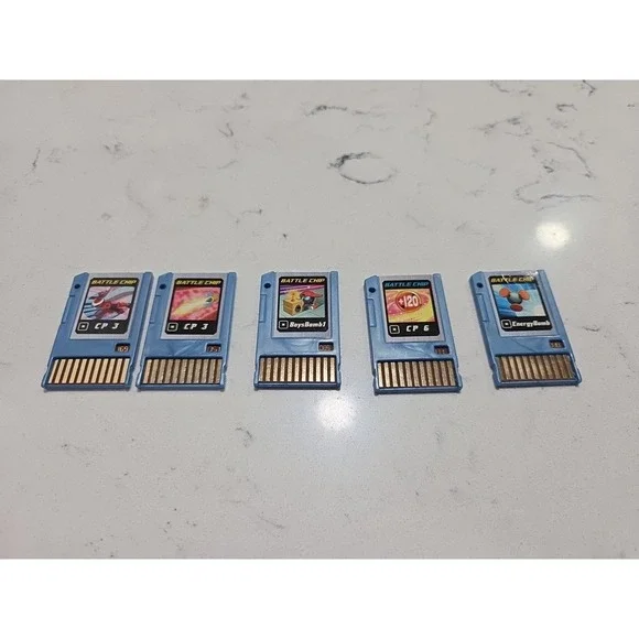 Lot of 5 Mega Man NT Warrior Advanced Pet Battle Chips Takara 2004